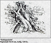 Günter Grass -Letzte Tänze- Lithographien, signiert und nummeriert -SCHLEPPSCHRITT- in der Regio-Galerie, Basel und Grenzach.