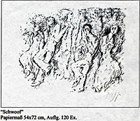 Günter Grass -Letzte Tänze- Lithographien, signiert und nummeriert -SCHWOOF- in der Regio-Galerie, Basel und Grenzach.