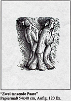 Günter Grass -Letzte Tänze- Lithographien, signiert und nummeriert -ZWEI TANZENDE PAARE- in der Regio-Galerie, Basel und Grenzach.