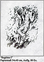 Günter Grass -Letzte Tänze- Lithographien, signiert und nummeriert -RAGTIME I- in der Regio-Galerie, Basel und Grenzach.