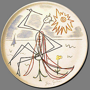 Keramik Objekte von Jean Cocteau in der Regio-Galerie - FAUNE AUX RUBANS 1961