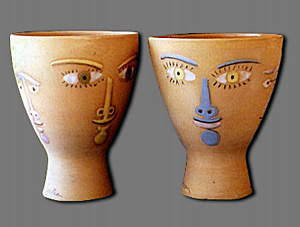 Keramik Objekte von Jean Cocteau in der Regio-Galerie - LES VESTALES 1958